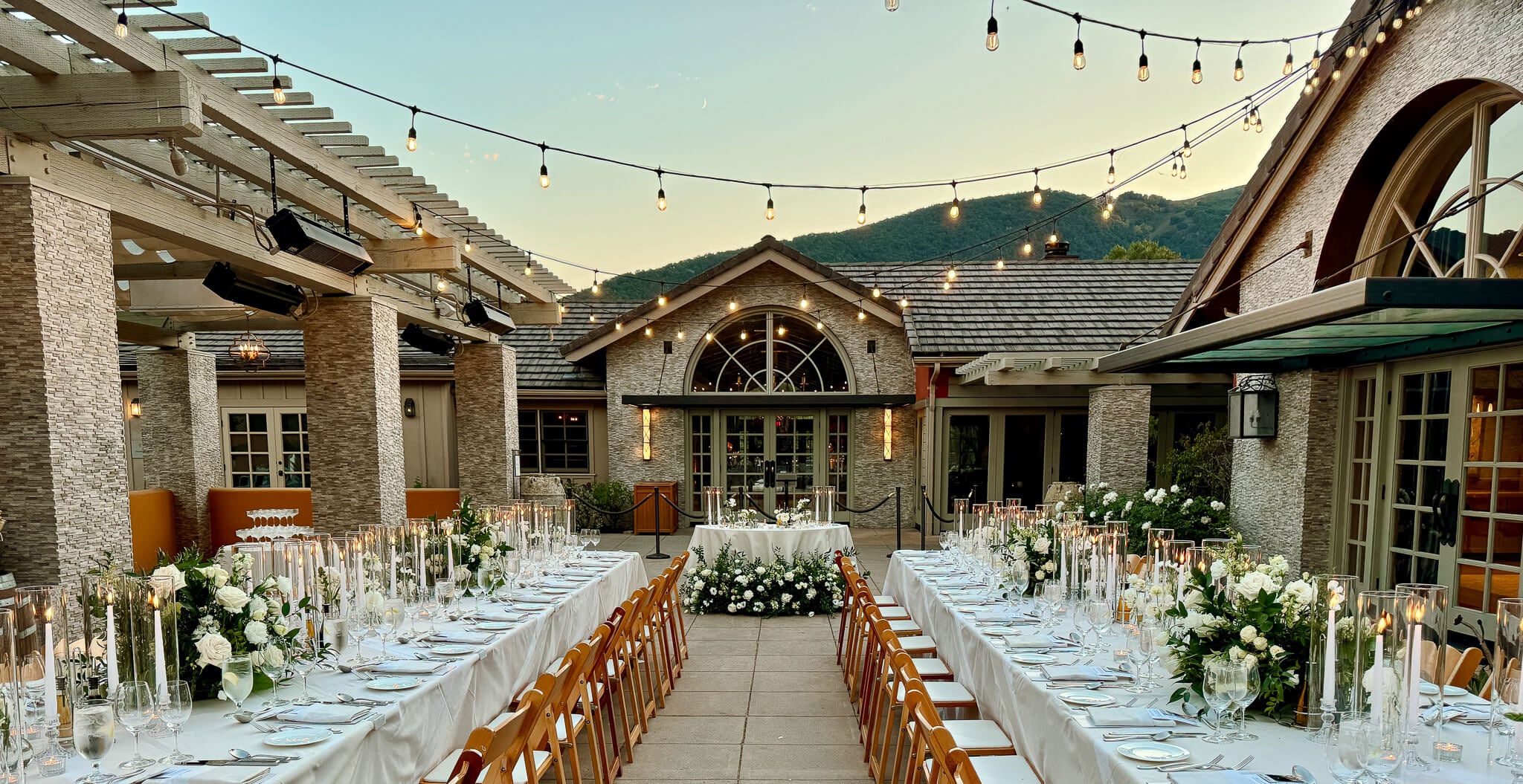 Wedding reception dinner at Bernardus Lodge in Carmel Valley