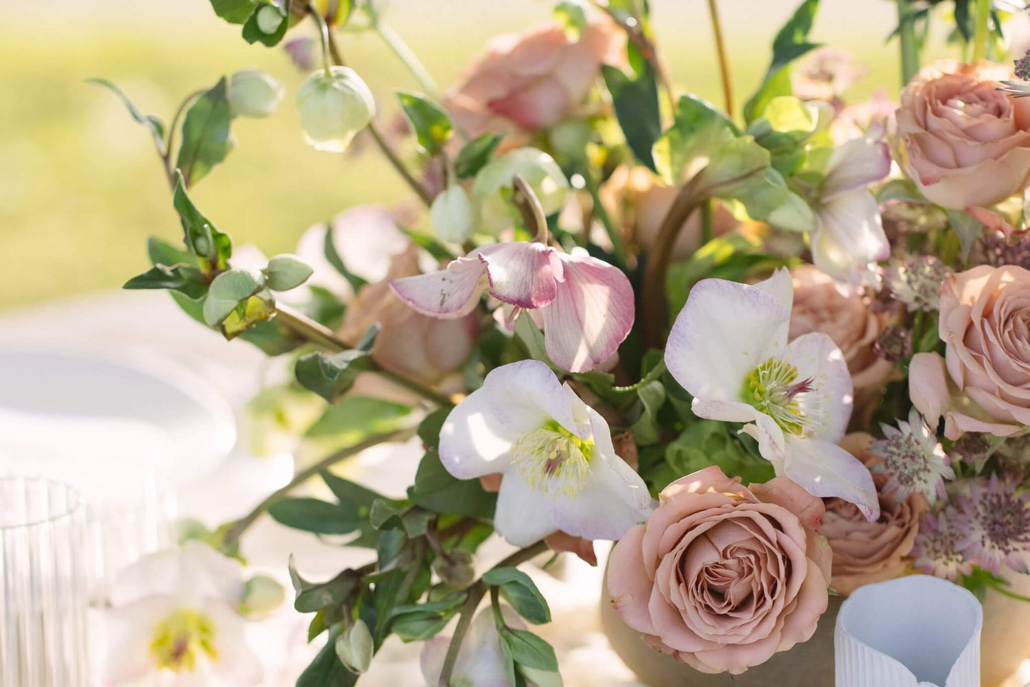 Reception dinner centerpiece for Mission Ranch Inn wedding