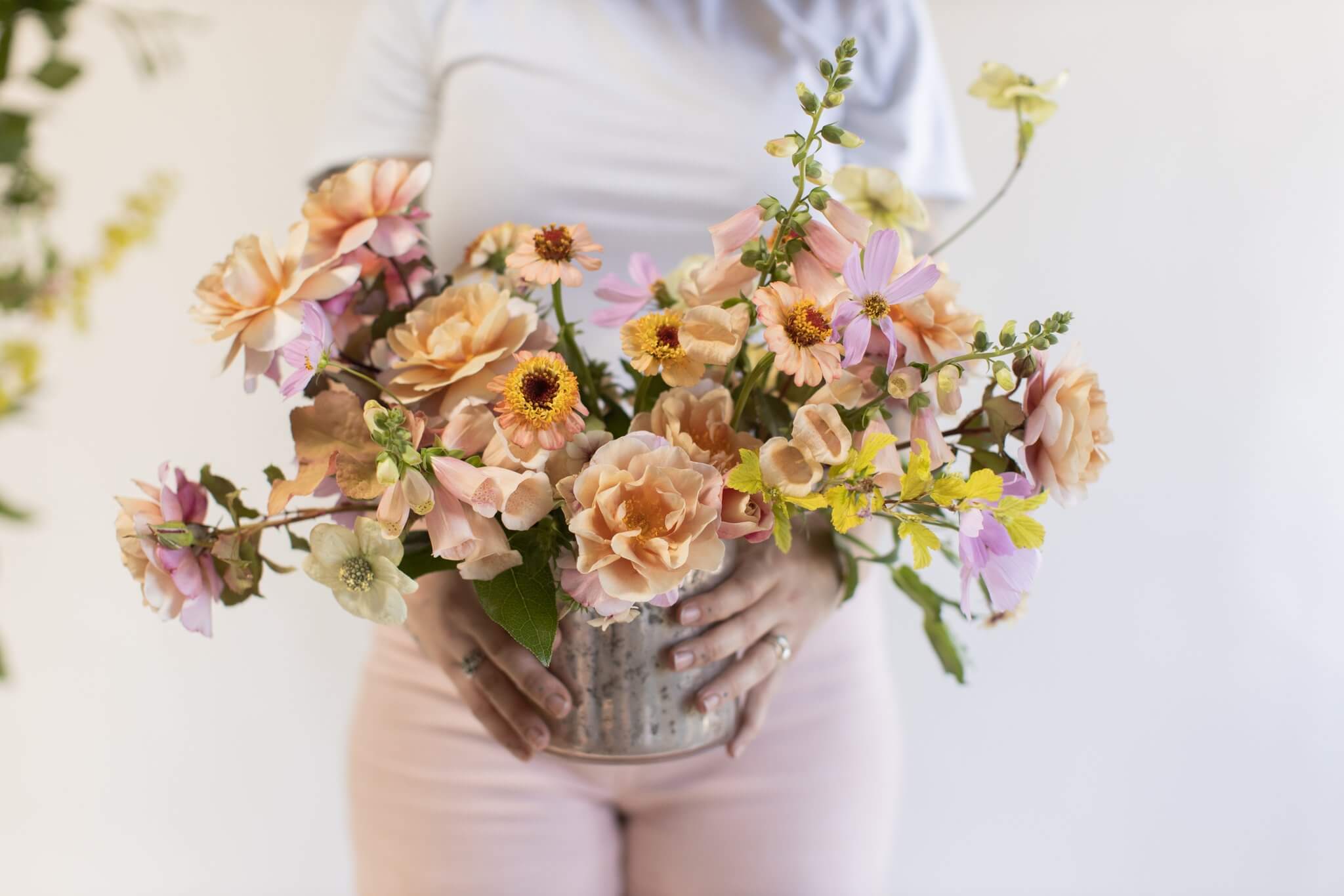 Wedding reception dinner centerpiece by Pebble Beach florist