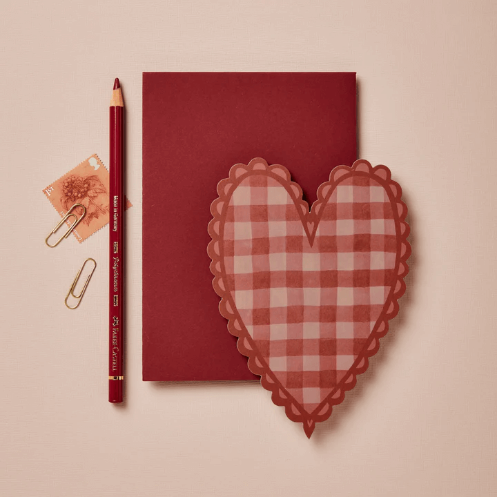 Red Gingham Heart Card