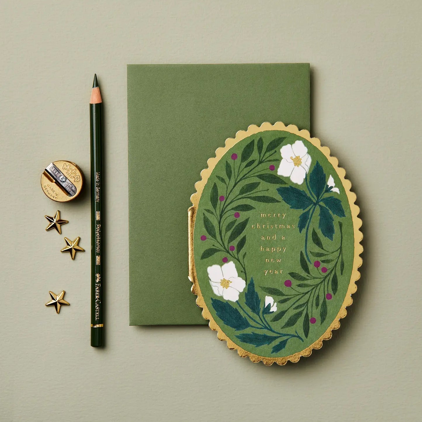 Green Flora 'Merry Christmas' Card